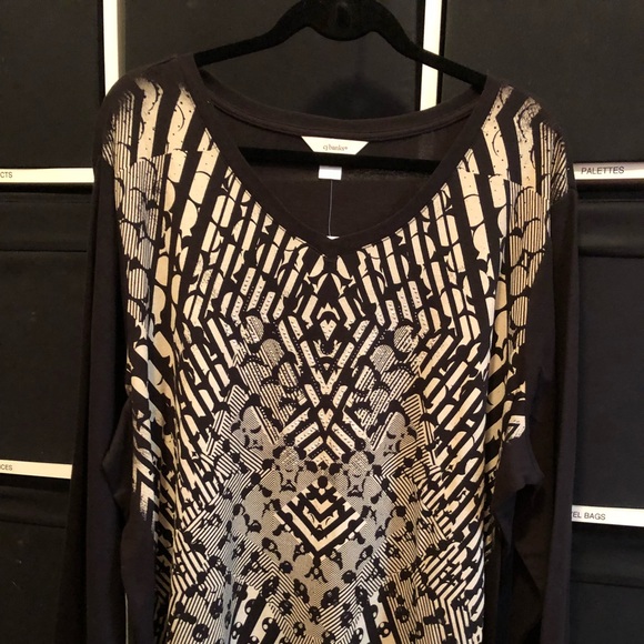 CJ Banks Tops - NWT-CJ BANKS Black/Cream Top 3X